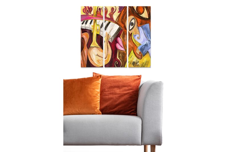 Canvastavla Music 3-pack Flerfärgad - 20x50 cm - Inredning - Tavlor & konst - Canvastavlor