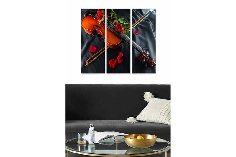 Canvastavla Music 3-pack Flerfärgad - 20x50 cm - Inredning - Tavlor & konst - Canvastavlor