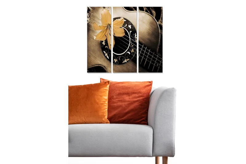 Canvastavla Music 3-pack Flerfärgad, 20x50 cm