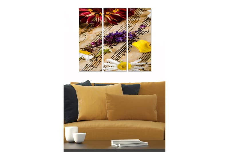 Canvastavla Music 3-pack Flerfärgad, 20x50 cm