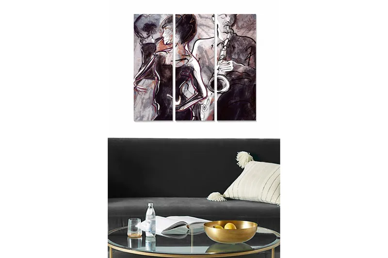 Canvastavla Music 3-pack Flerfärgad, 20x50 cm