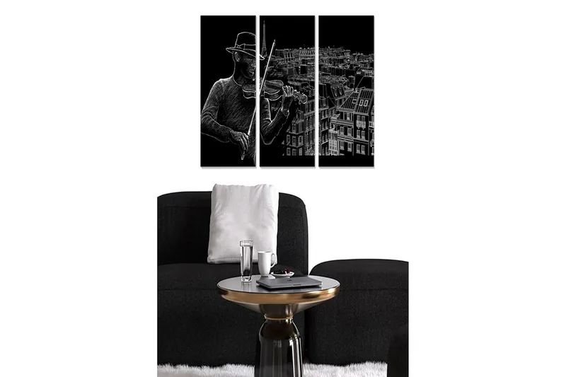 Canvastavla Music 3-pack Flerfärgad, 20x50 cm