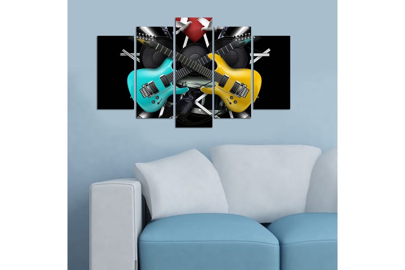 Canvastavla Music 5-pack Flerfärgad - 20x60 cm - Inredning - Tavlor & konst - Canvastavlor