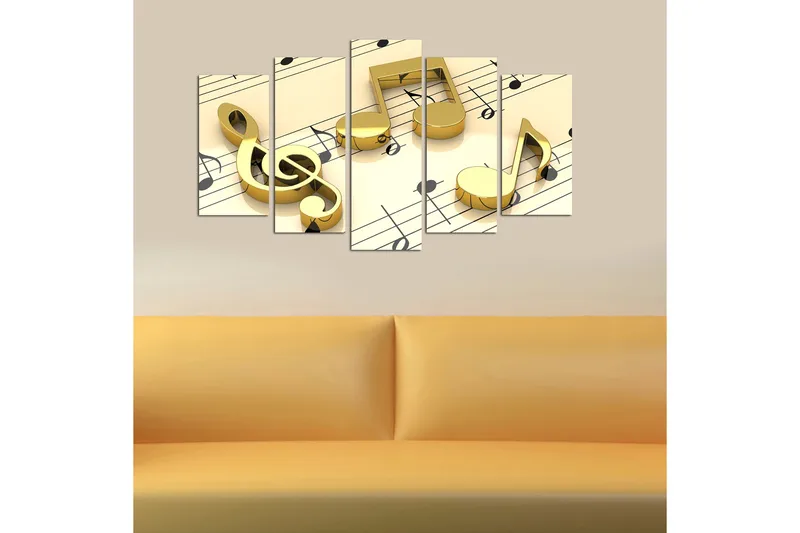 Canvastavla Music 5-pack Flerfärgad - 20x60 cm - Inredning - Tavlor & konst - Canvastavlor