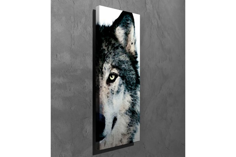 Canvastavla - Närbild av en vargs ansikte med intensiva ögon - Grå / Svart / Vit - Inredning - Tavlor & konst - Canvastavlor