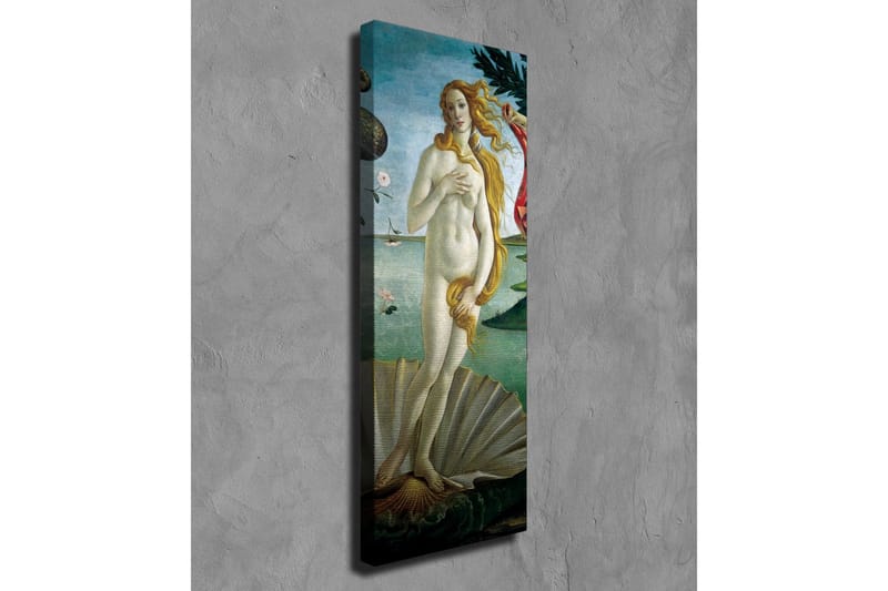 Canvastavla - Naken kvinna som står på en snäcka vid havet - Ljusblå / Hudfärgad / Grön - Inredning - Tavlor & konst - Canvastavlor