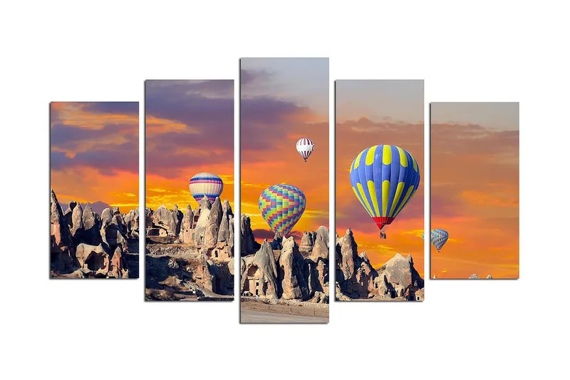 Canvastavla Nature 5-pack Flerfärgad, 20x60 cm