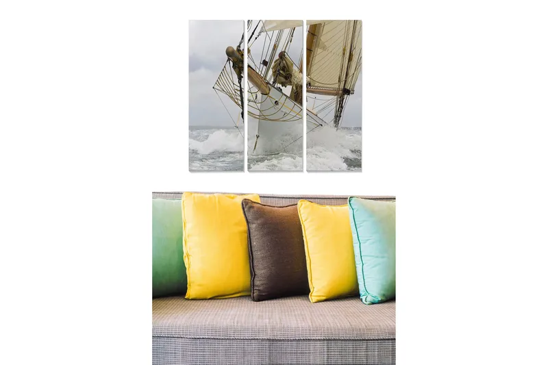 Canvastavla Nautical 3-pack Flerfärgad, 20x50 cm