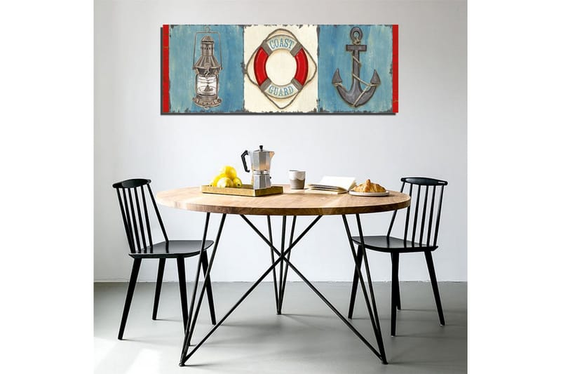 Canvastavla Navy ankare livboj - Blå/Röd - Inredning - Tavlor & konst - Canvastavlor