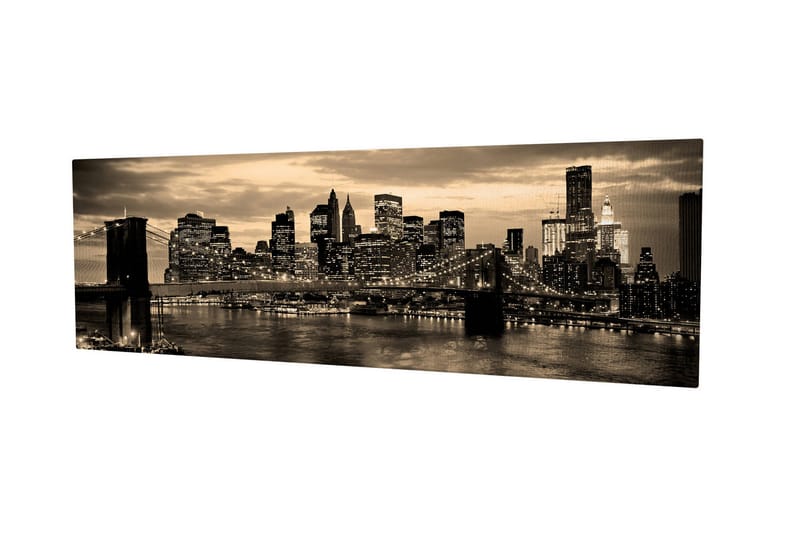 Canvastavla New York Brooklyn Bridge - Svart/Gul - Inredning - Tavlor & konst - Canvastavlor