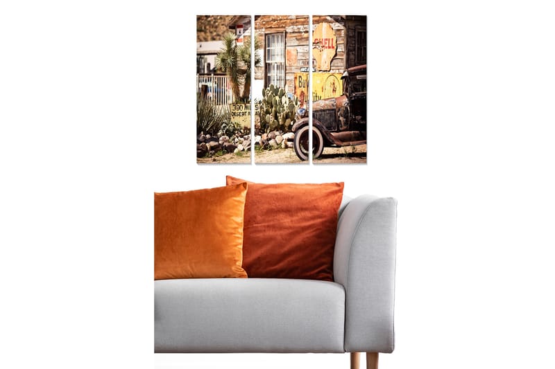 Canvastavla Nostalgic 3-pack Flerfärgad - 20x50 cm - Inredning - Tavlor & konst - Canvastavlor