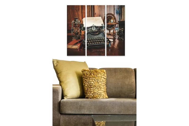 Canvastavla Nostalgic 3-pack Flerfärgad, 20x50 cm