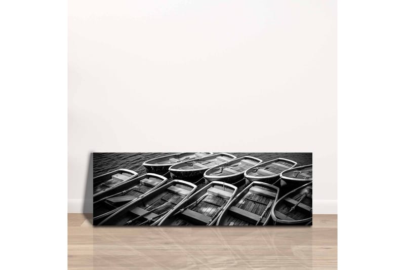 Canvastavla - Samling av båtar i svartvitt - Svart / Grå / Vit - Inredning - Tavlor & konst - Canvastavlor