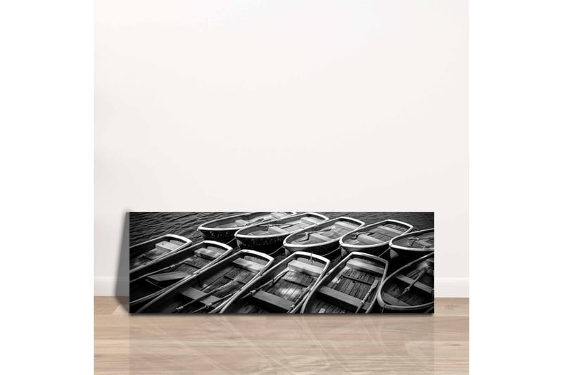 Canvastavla - Samling av båtar i svartvitt - Svart / Grå / Vit - Inredning - Tavlor & konst - Canvastavlor