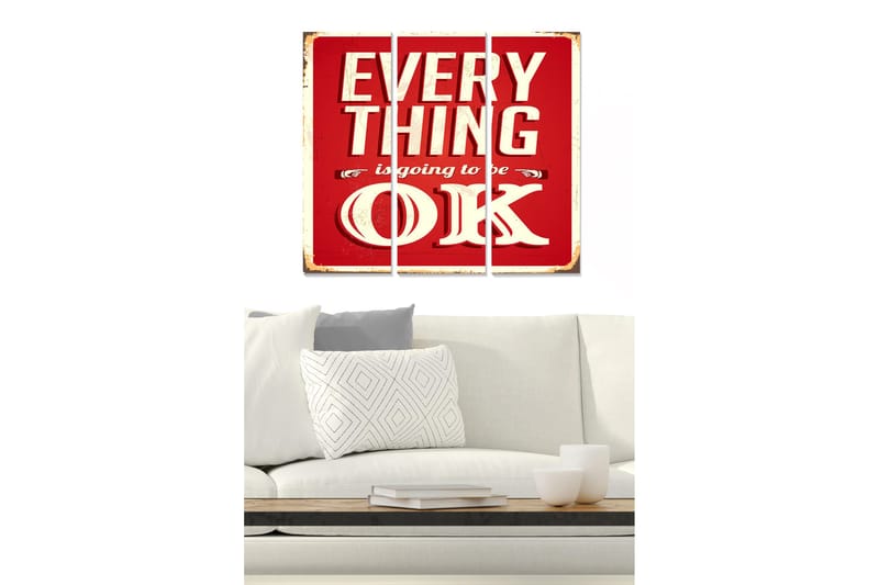 Canvastavla Sayings 3-pack Flerfärgad, 20x50 cm