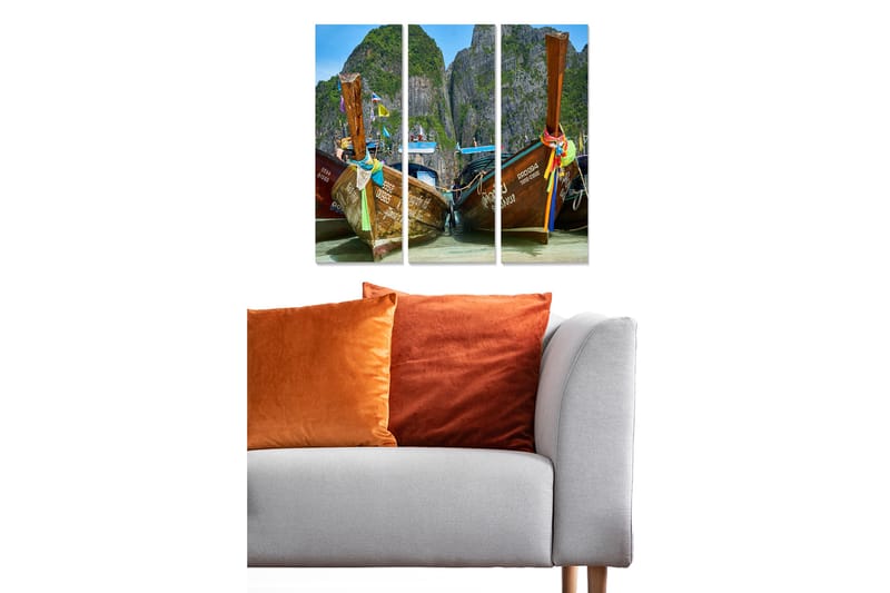 Canvastavla Scenic 3-pack Flerfärgad - 20x50 cm - Canvastavlor