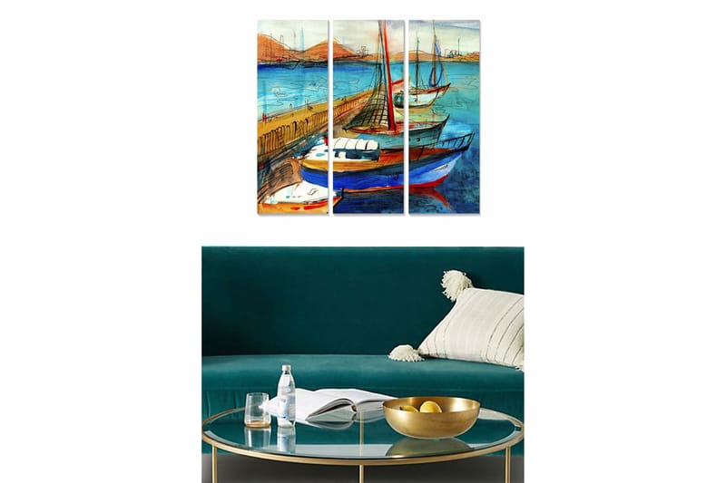 Canvastavla Scenic 3-pack Flerfärgad - 20x50 cm - Inredning - Tavlor & konst - Canvastavlor