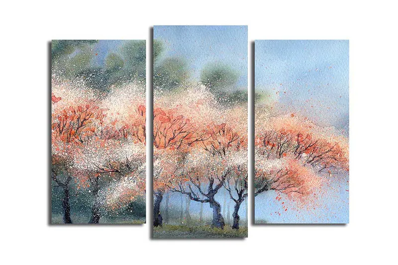 Canvastavla Scenic 3-pack Flerfärgad, 20x39 cm