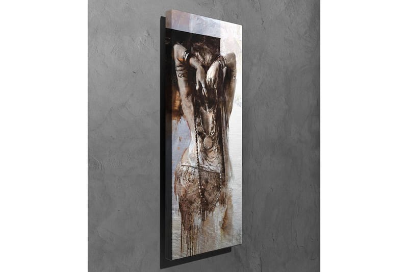 Canvastavla - Sensuell kvinna med uppsatt hår i en abstrakt komposition - Brunt / Beige / Vitt - Inredning - Tavlor & konst - Canvastavlor