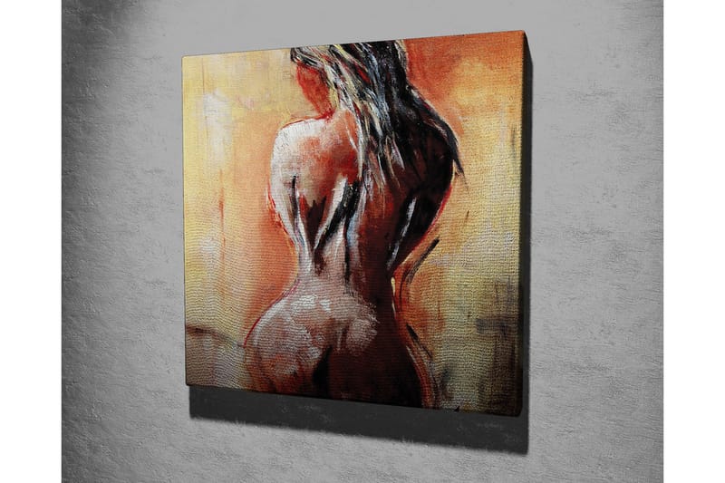 Canvastavla - Sensuell nakenfigur med fokus på ryggen - Terrakotta / Beige / Svart - Inredning - Tavlor & konst - Canvastavlor