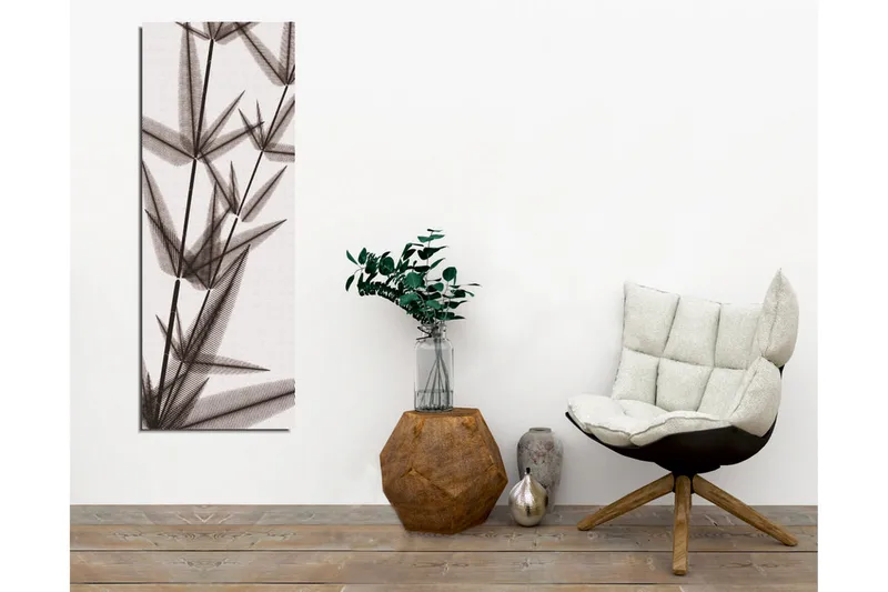 Canvastavla - Silhuett av bambuskott i svartvitt - Svart / Grå / Vit - Inredning - Tavlor & konst - Canvastavlor