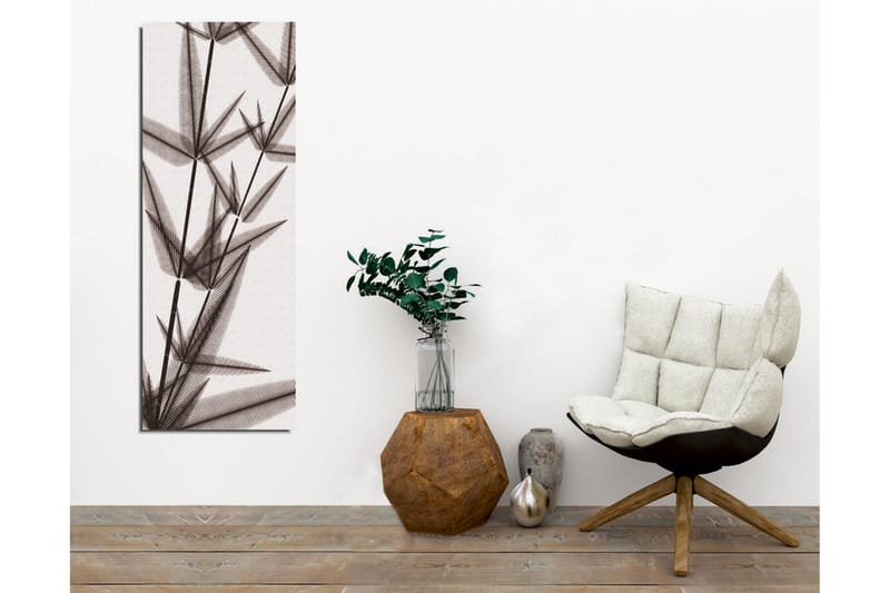Canvastavla - Silhuett av bambuskott i svartvitt - Svart / Grå / Vit - Inredning - Tavlor & konst - Canvastavlor