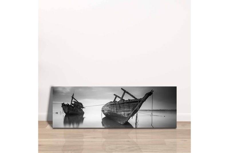 Canvastavla - Skeppsvrak i stilla vatten - Svart / Vitt / Grått - Inredning - Tavlor & konst - Canvastavlor