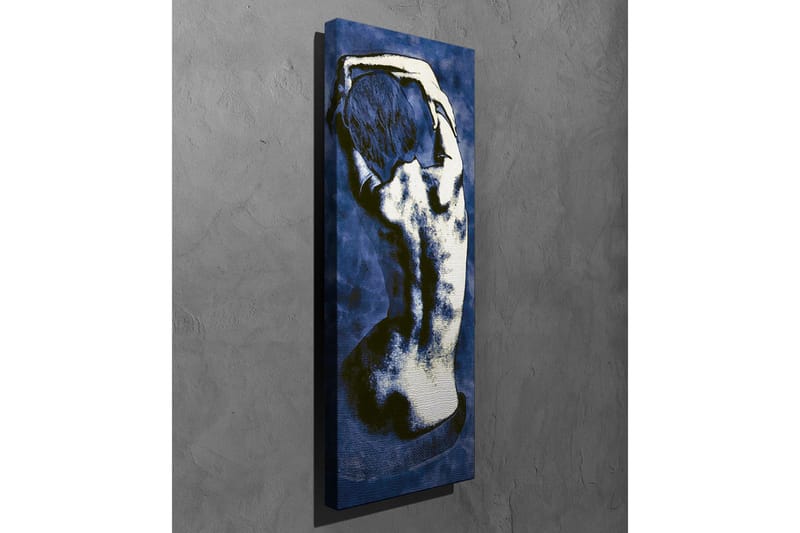 Canvastavla - Stiliserad rygg av en naken människa i en elegant pose - Mörkblå / Vit - Inredning - Tavlor & konst - Canvastavlor