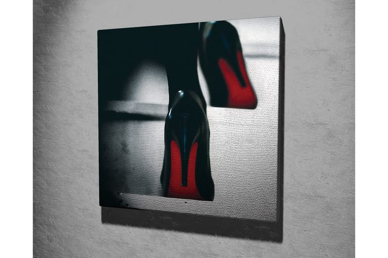 Canvastavla - Svarta högklackade skor med röda detaljer - Svart / Röd - Inredning - Tavlor & konst - Canvastavlor