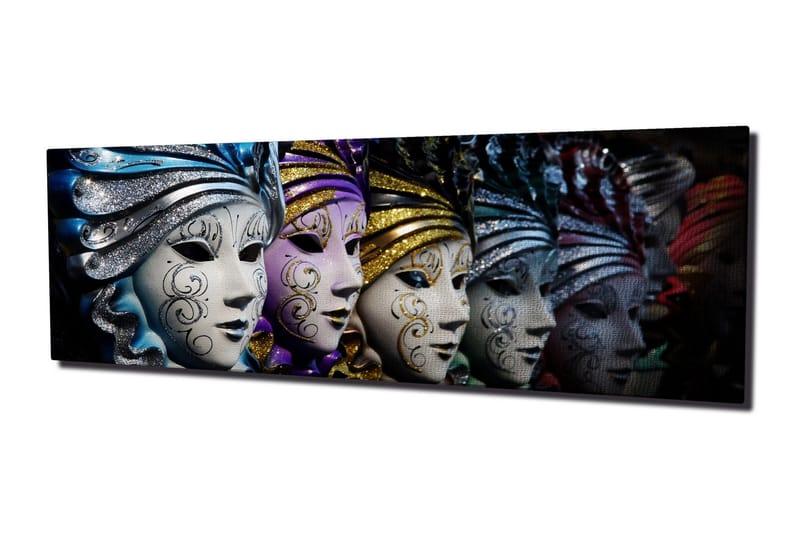 Canvastavla Utsmyckade ansiktsmaskar - Flerfärgad - Inredning - Tavlor & konst - Canvastavlor