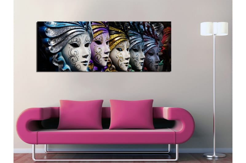 Canvastavla Utsmyckade ansiktsmaskar - Flerfärgad - Inredning - Tavlor & konst - Canvastavlor