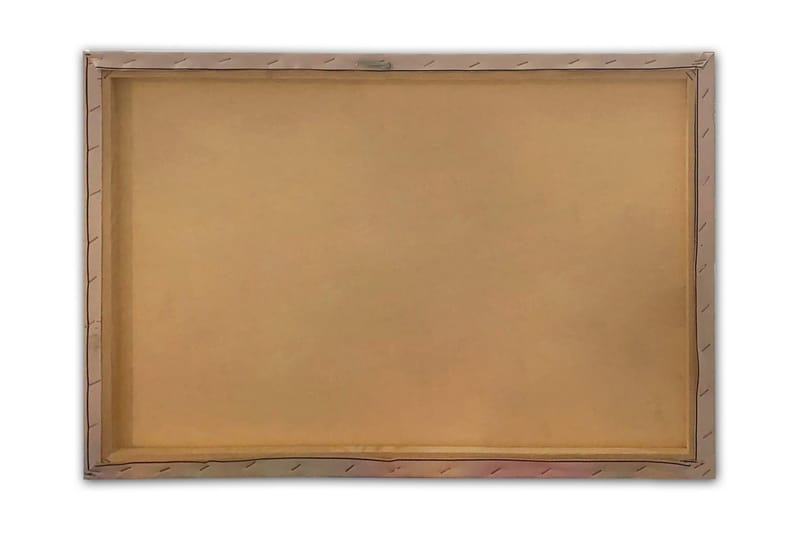 Canvastavla - Vacker sjöutsikt med färgglada hus vid stranden och majestätiska berg i bakgrunden - Blå / Grön / Gul - Inredning - Tavlor & konst - Canvastavlor