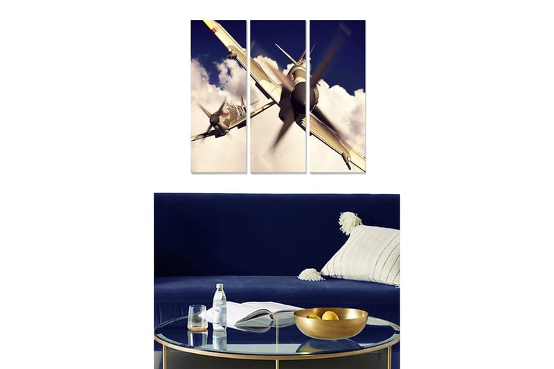 Canvastavla Vehicle 3-pack Flerfärgad, 20x50 cm