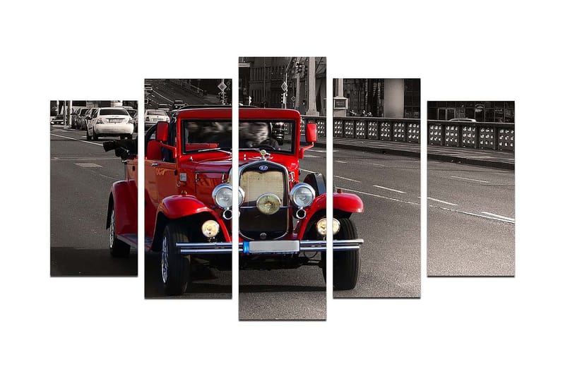 Canvastavla Vehicles 5-pack Flerfärgad - 20x60 cm - Inredning - Tavlor & konst - Canvastavlor