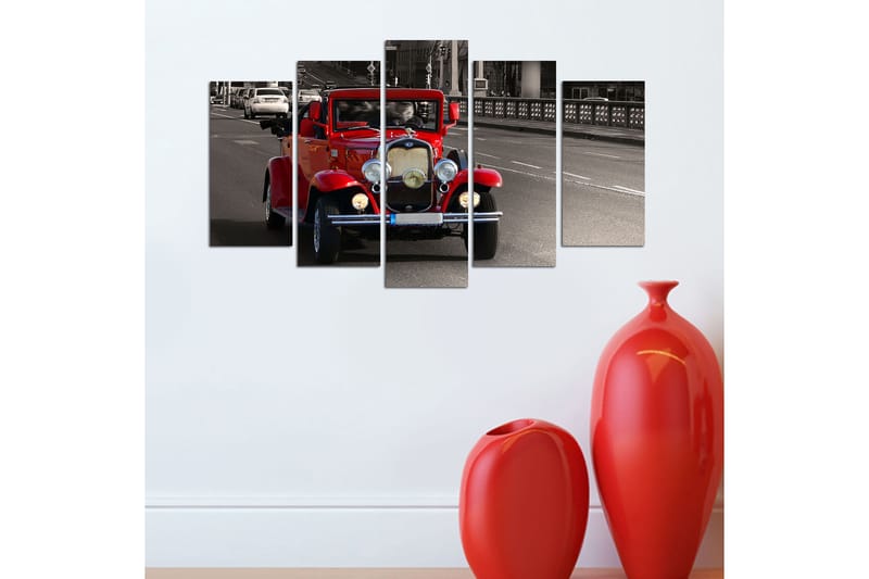 Canvastavla Vehicles 5-pack Flerfärgad - 20x60 cm - Inredning - Tavlor & konst - Canvastavlor