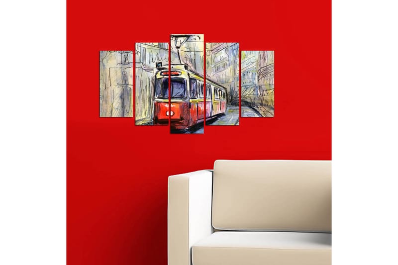 Canvastavla Vehicles 5-pack Flerfärgad - 20x60 cm - Inredning - Tavlor & konst - Canvastavlor