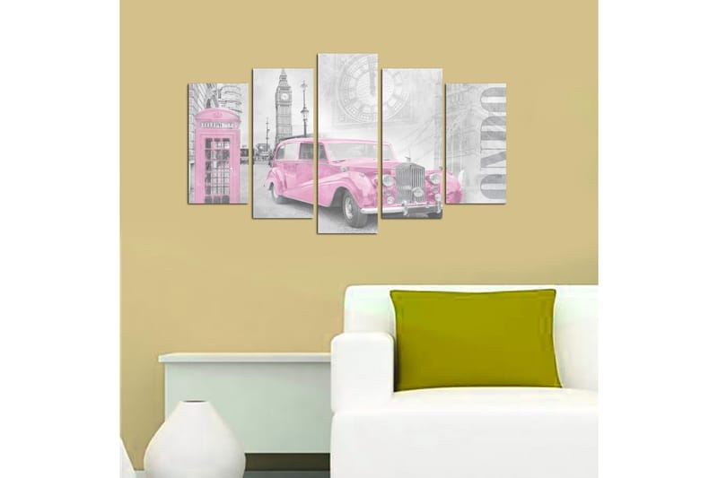 Canvastavla Vehicles 5-pack Flerfärgad - 20x60 cm - Inredning - Tavlor & konst - Canvastavlor