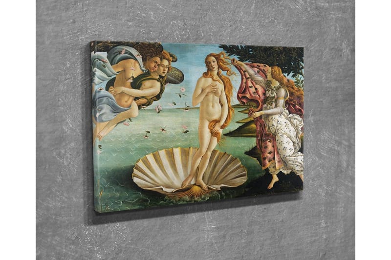 Canvastavla - Venus som stiger ur havet på en snäcka - Hudton / Himmelsblå / Grön - Inredning - Tavlor & konst - Canvastavlor