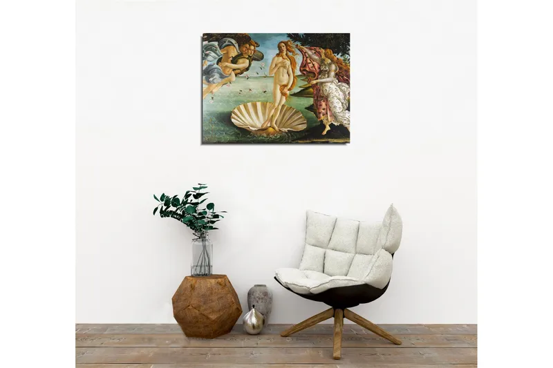Canvastavla - Venus som stiger ur havet på en snäcka - Hudton / Himmelsblå / Grön - Inredning - Tavlor & konst - Canvastavlor