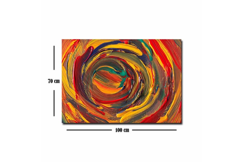 Canvastavla - Virvlande färger i en dynamisk spiralform - Röd / Gul / Grön - Inredning - Tavlor & konst - Canvastavlor