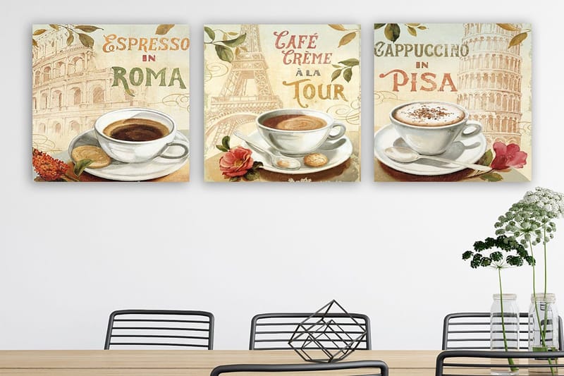 Canvastavla VP Italy 3-pack Flerfärgad, 30x30 cm