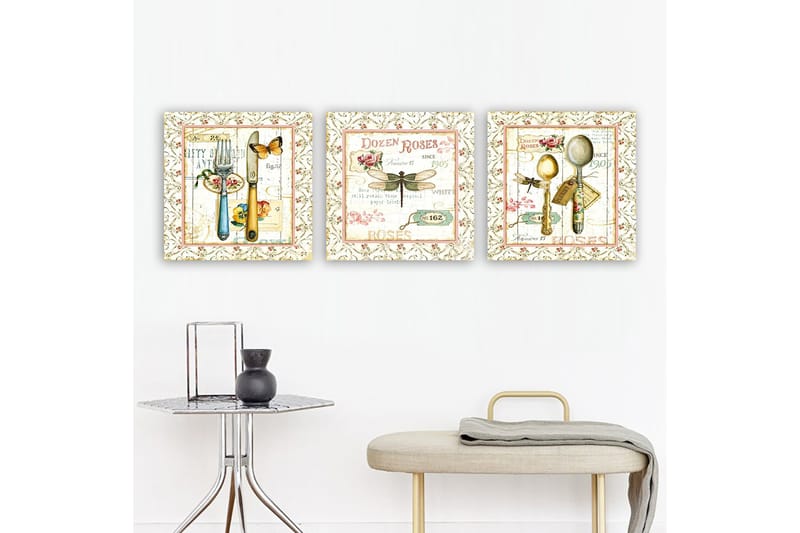 Canvastavla VP Italy 3-pack Flerfärgad - 30x30 cm - Inredning - Tavlor & konst - Canvastavlor