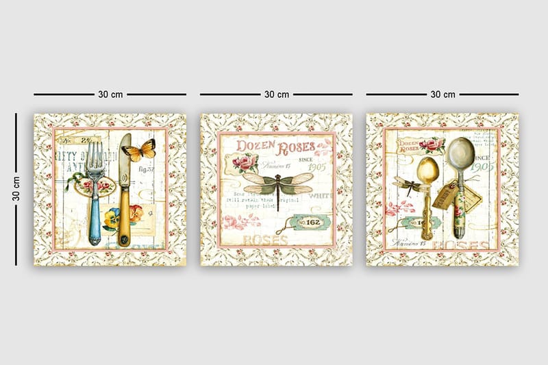 Canvastavla VP Italy 3-pack Flerfärgad - 30x30 cm - Inredning - Tavlor & konst - Canvastavlor
