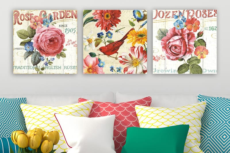 Canvastavla VP Italy 3-pack Flerfärgad - 30x30 cm - Inredning - Tavlor & konst - Canvastavlor