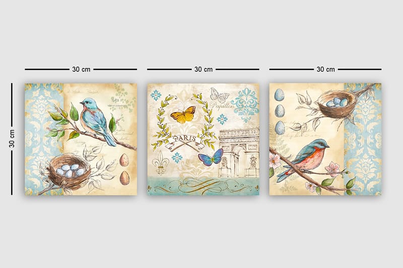 Canvastavla VP Italy 3-pack Flerfärgad - 30x30 cm - Inredning - Tavlor & konst - Canvastavlor