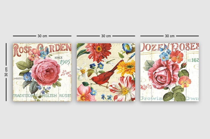 Canvastavla VP Italy 3-pack Flerfärgad - 30x30 cm - Inredning - Tavlor & konst - Canvastavlor