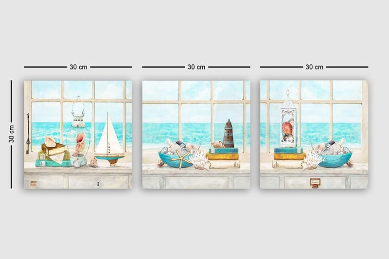 Canvastavla VP Italy 3-pack Flerfärgad - 30x30 cm - Inredning - Tavlor & konst - Canvastavlor