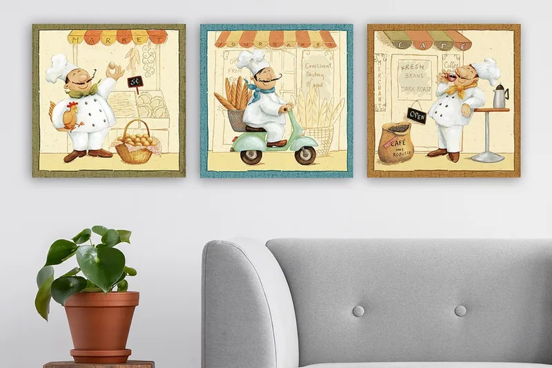 Canvastavla VP Italy 3-pack Flerfärgad, 30x30 cm