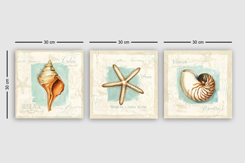 Canvastavla VP Italy 3-pack Flerfärgad - 30x30 cm - Inredning - Tavlor & konst - Canvastavlor