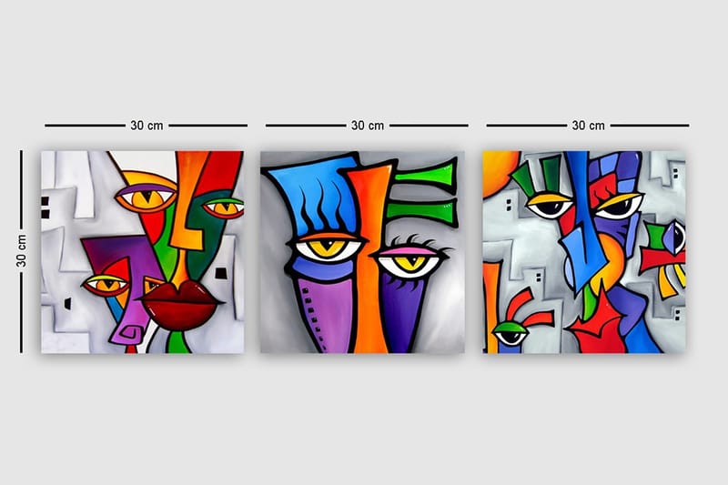 Canvastavla VP Italy 3-pack Flerfärgad - 30x30 cm - Inredning - Tavlor & konst - Canvastavlor